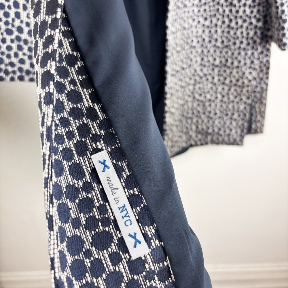 Yoana Baraschi Anthropologie Blue Print Long Line Jacket Sz 12 - Picture 6 of 10